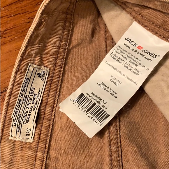 JACK & JONES  Tim Slim Fit 34/34 Tan Jeans (M-73) - Picture 8 of 8